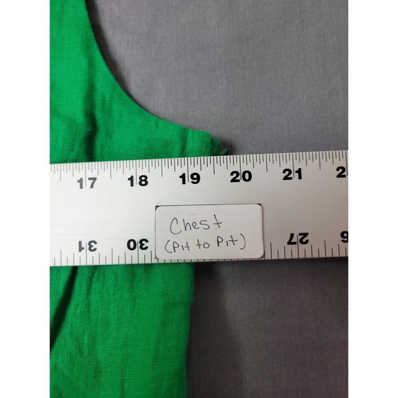 J Crew Maxine V-neck‎ Shift Dress Green Linen BR470 Sz M - Picture 10 of 12